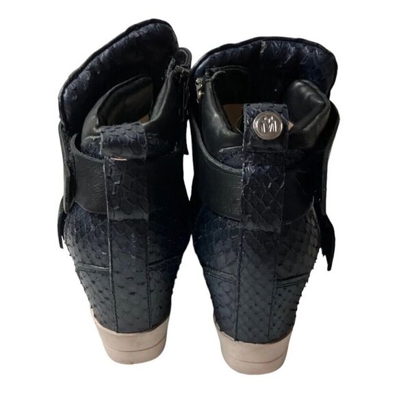 Michalsky For Kennel Schmenger Luxury Leather Blue High Sneakers RARE US M5.5/W7 - Picture 6 of 10